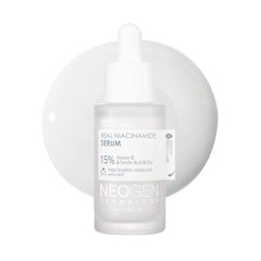 DERMALOGY by NEOGEN Real 15% Niacinamide Serum bottle closeup for radiant, hydrated skin