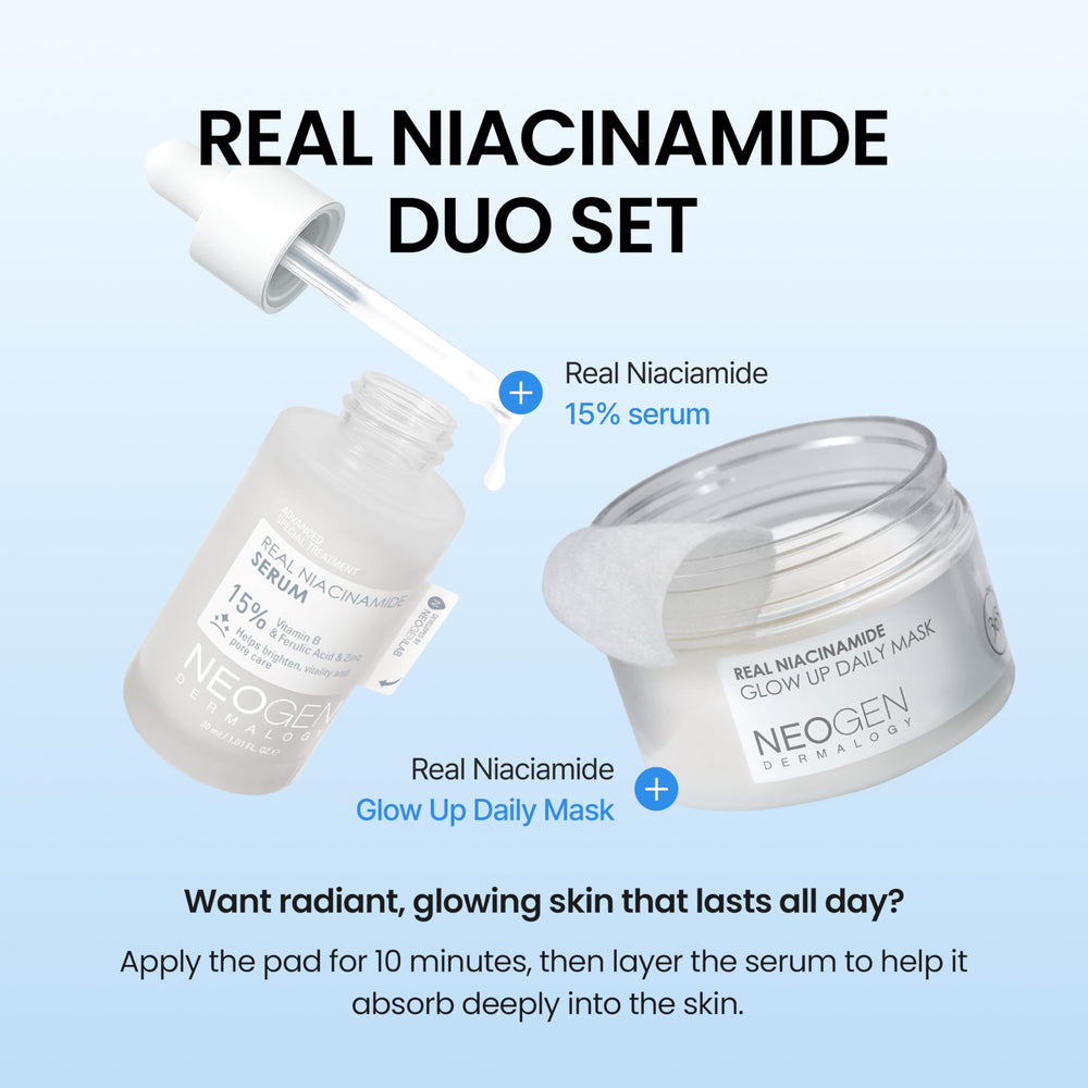 DERMALOGY Niacinamide serum swatch on forearm demonstrates hydration and even texture