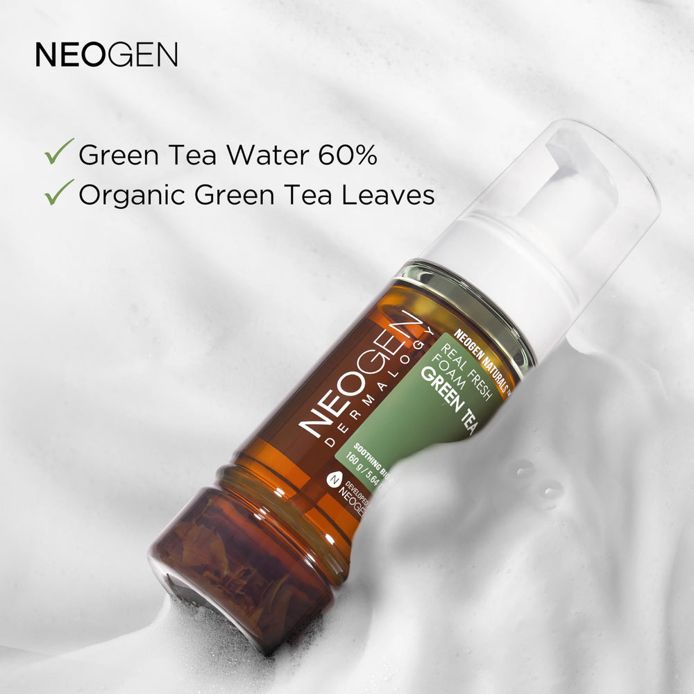 dermalogy neogen real fresh foam green tea foam bubble illustrates luxurious moisturizing lather
