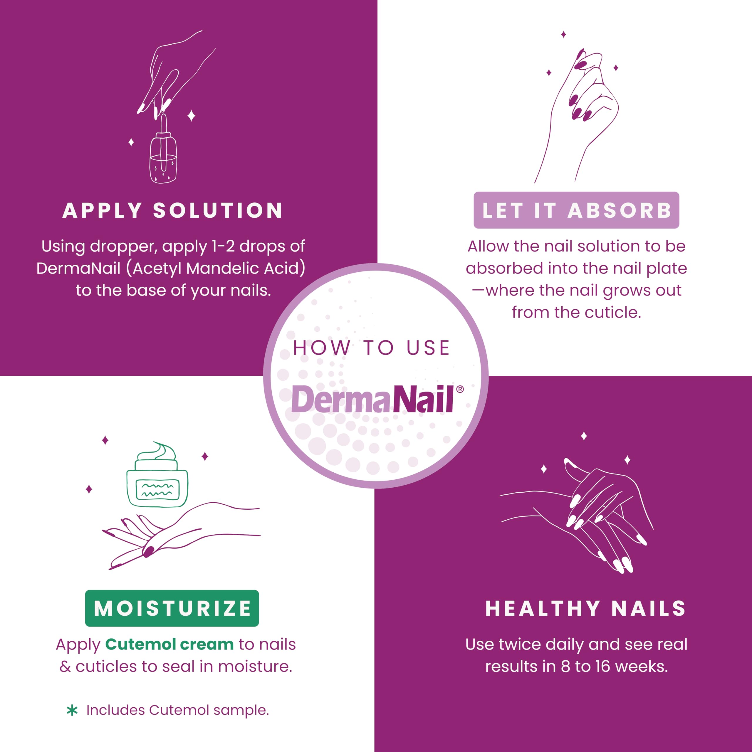 DermaNail nails close-up shows thicker, healthier-looking growth potential