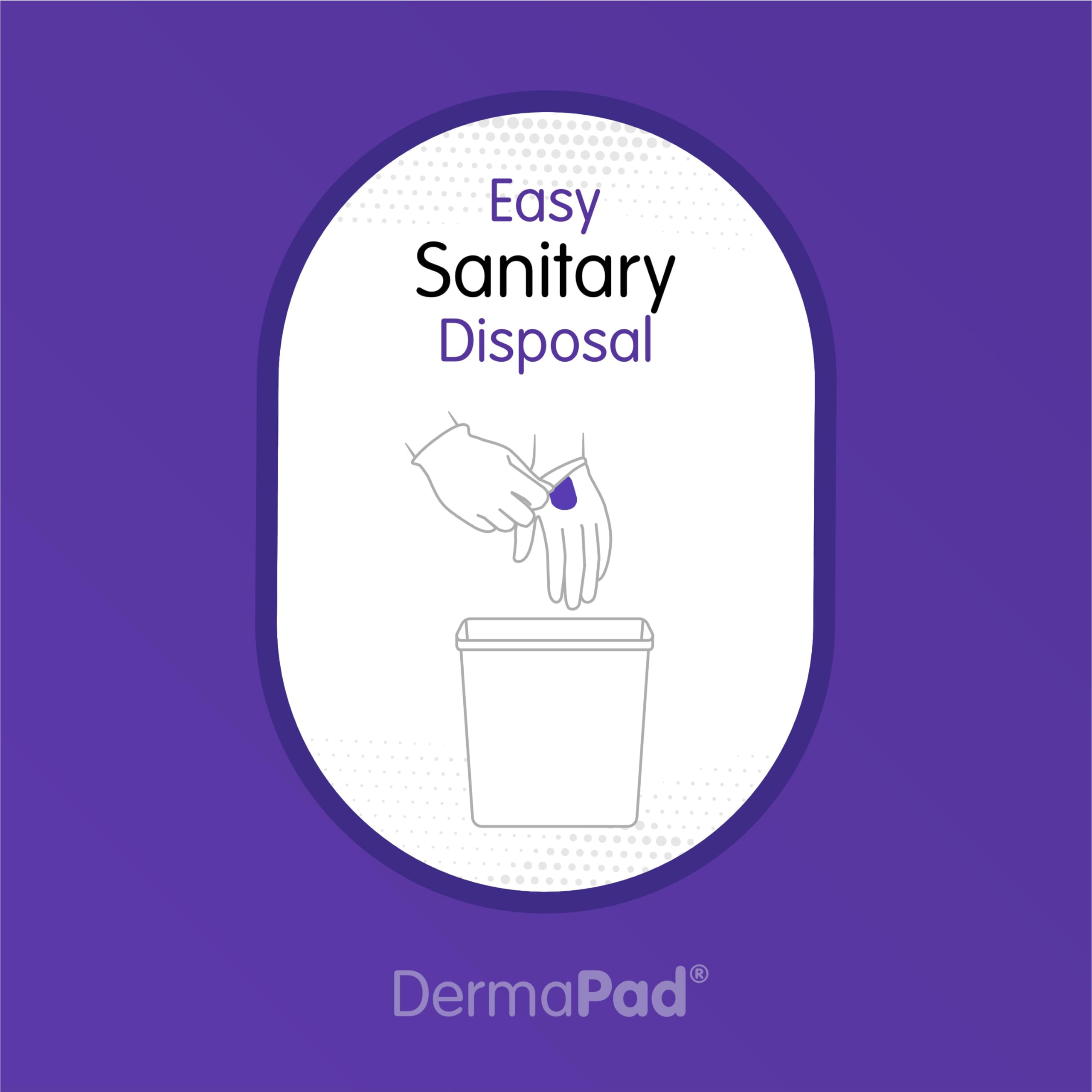 Dermapad enables sanitary disposal by encapsulating pad and debris after use.