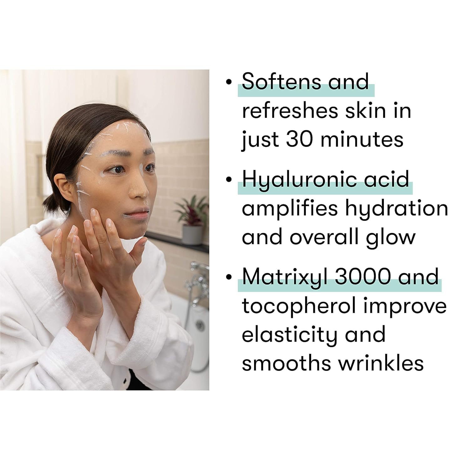 Dermaroller post-microneedling mask delivers cooling comfort and recovery support.
