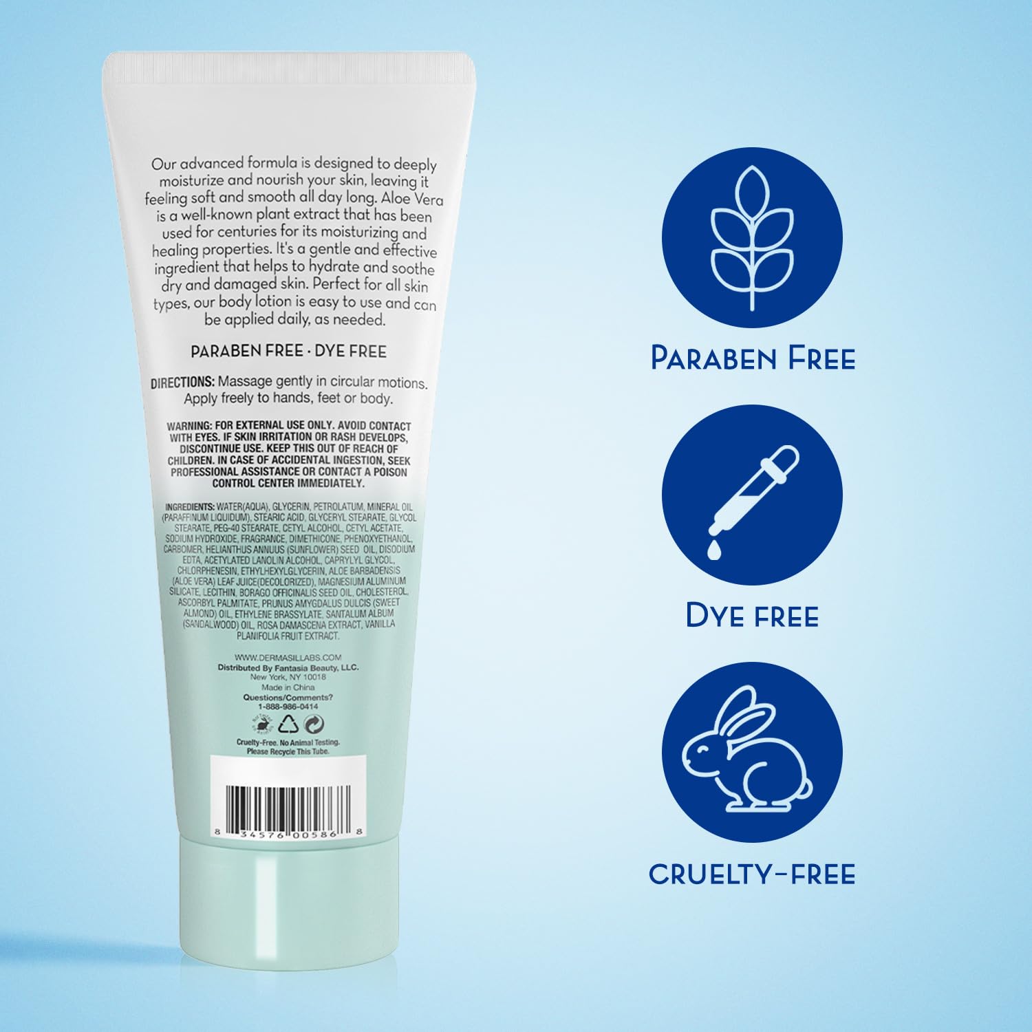 Dermasil fast-absorption action demonstrates rapid skin hydration after shower.