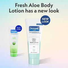Dermasil Fresh Aloe bottle label emphasizes paraben-free and dye-free formula.