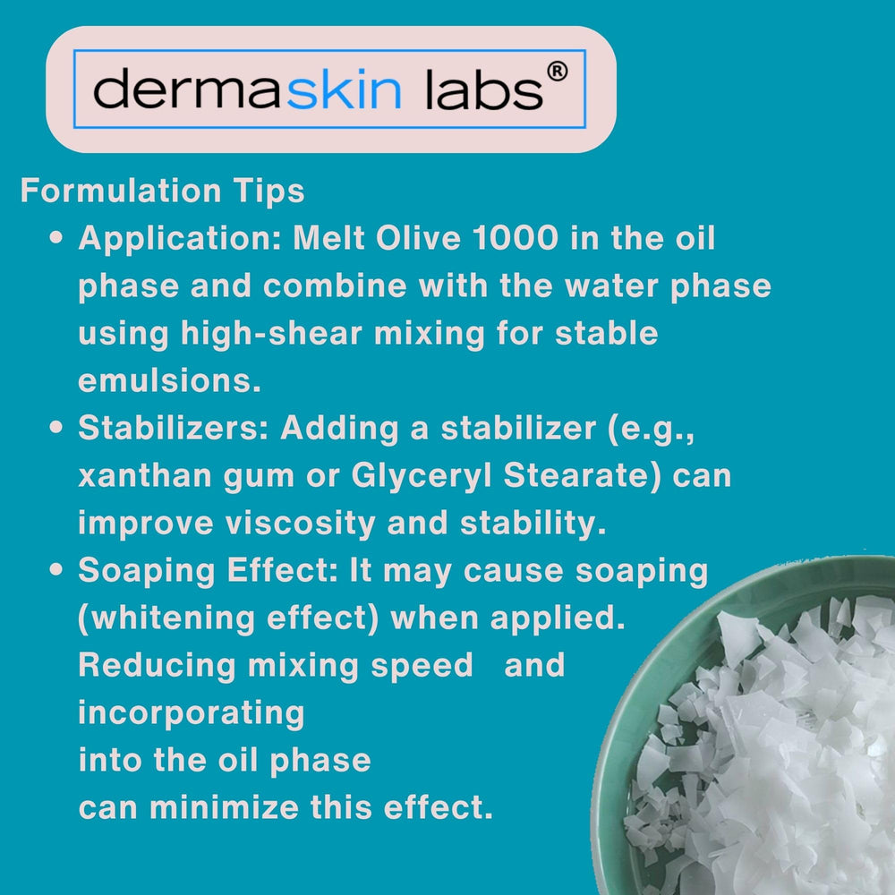 Dermaskin Labs Olive 1000 emulsifier in haircare context for improved manageability