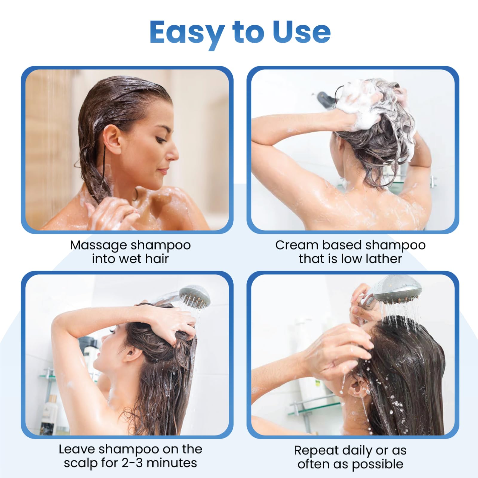 Dermasolve conditioner close-up emphasizes softer, smoother hair after washing