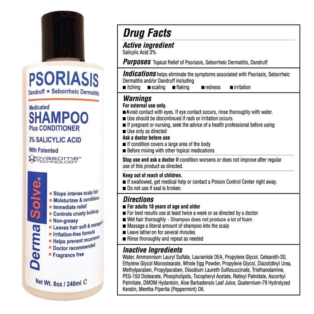 Dermasolve fragrance-free formula demonstrates gentle care for sensitive scalps.