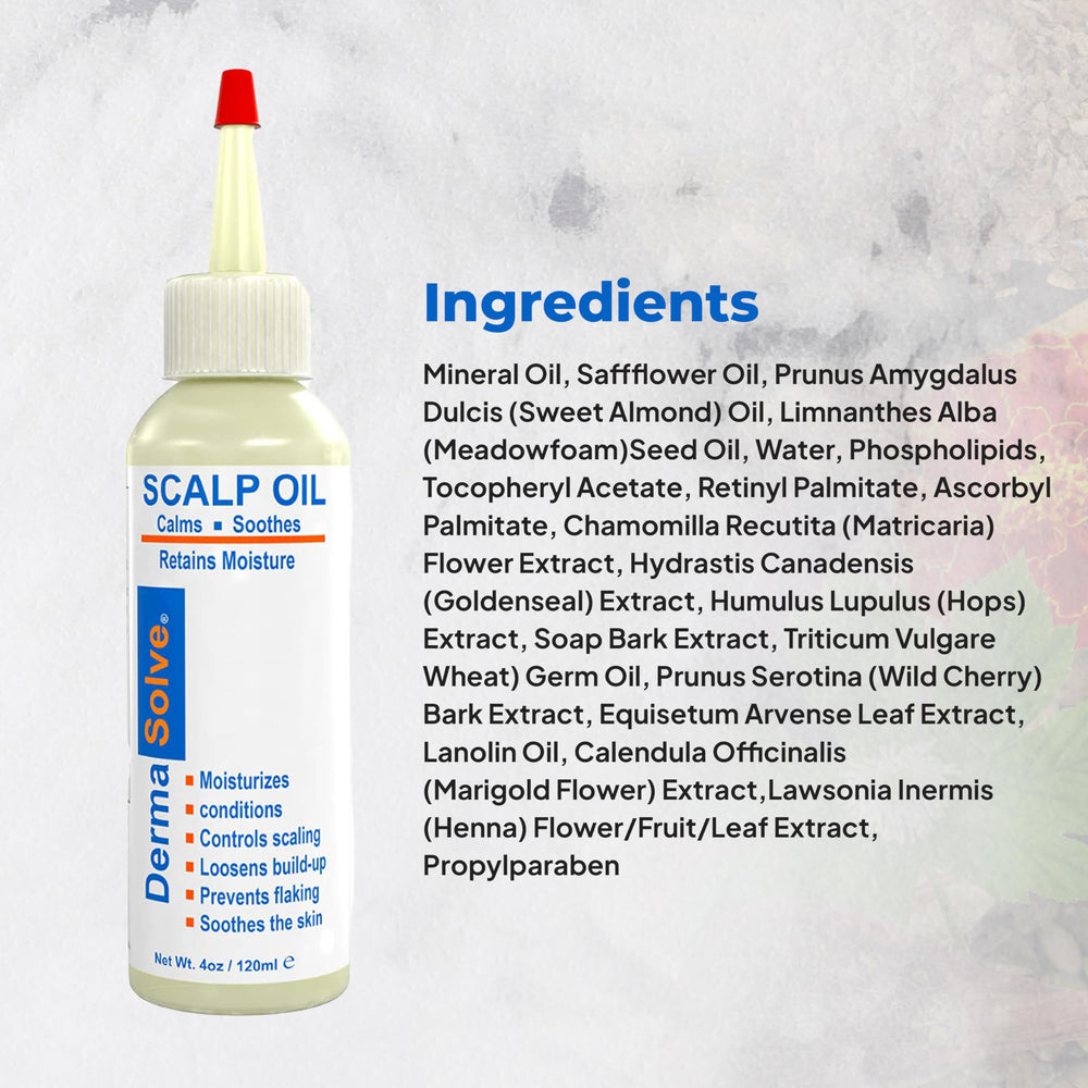 Dermasolve scalp oil night routine for a calm, restful scalp.