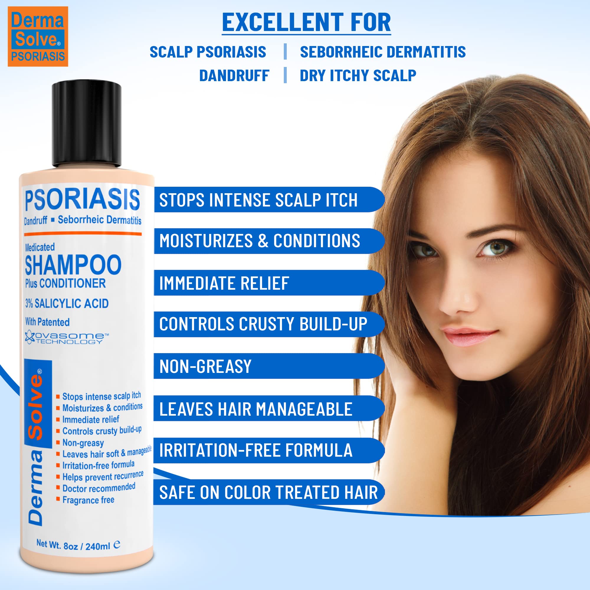 Dermasolve two-pack bottles emphasize convenient, ongoing scalp care.
