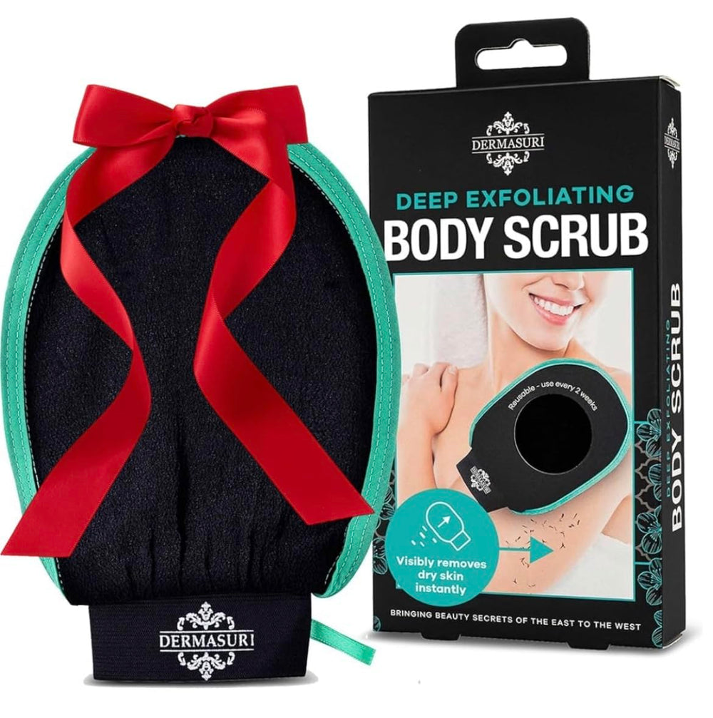 Dermasuri easy-clean shower glove storage for quick-dry use