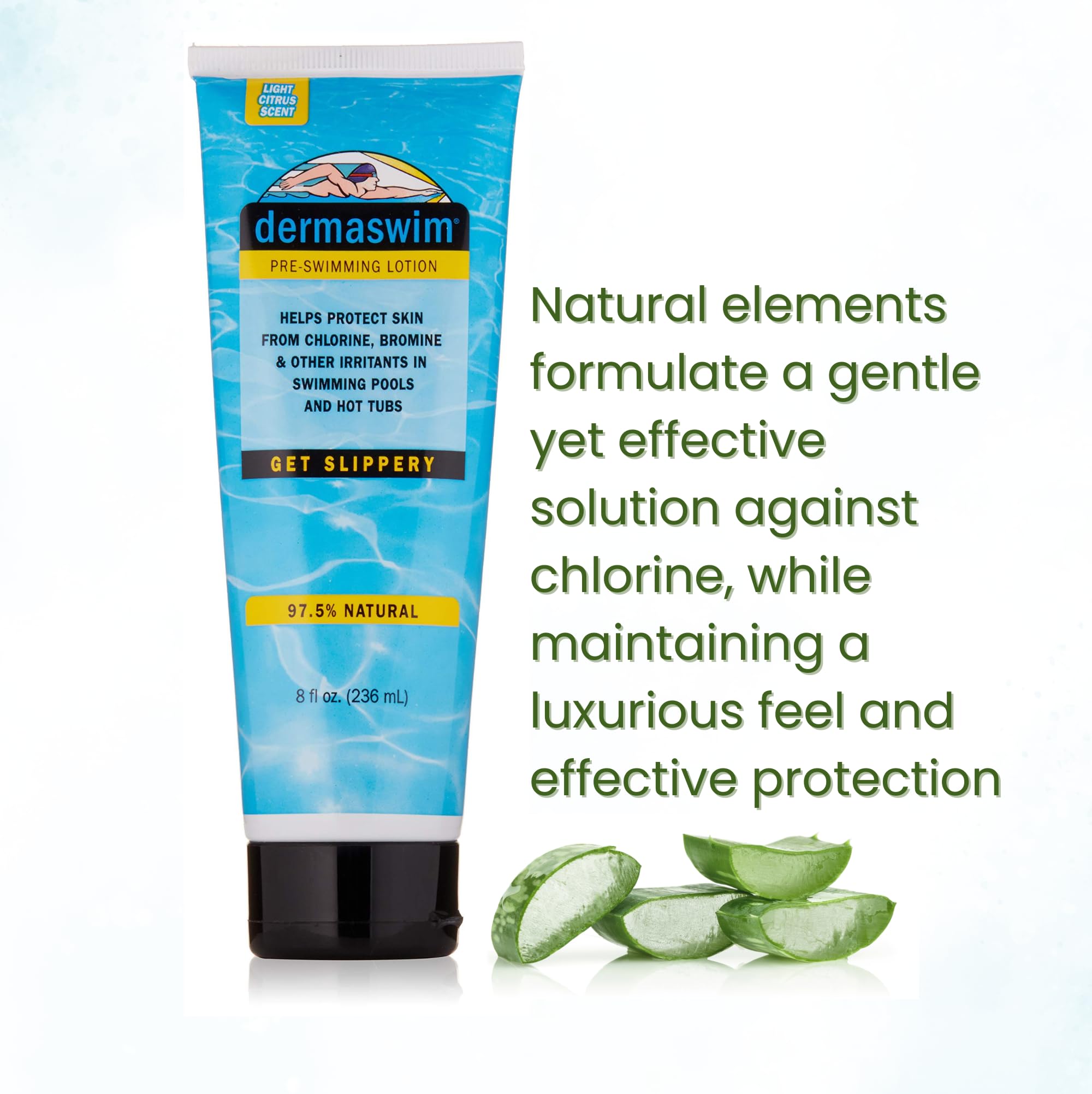 DermaSwim smooth-application moisturizer before pool or hot tub use