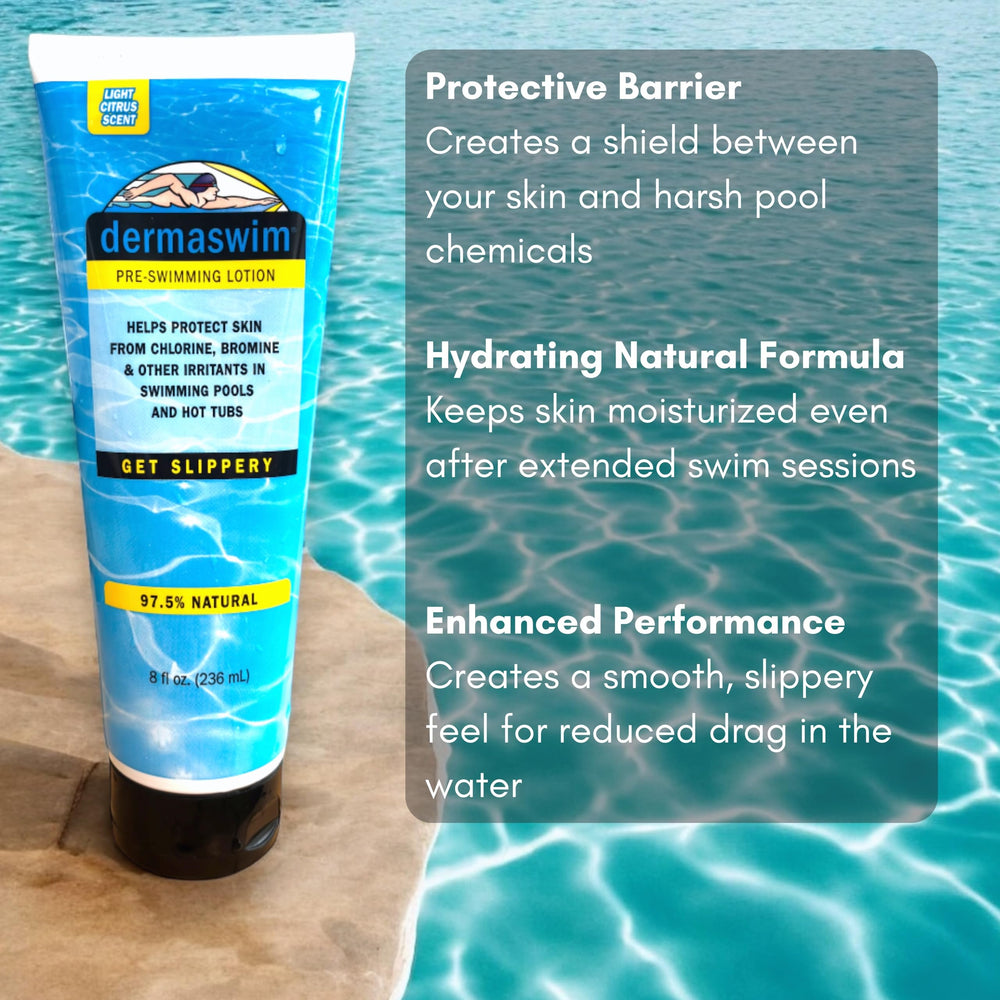 DermaSwim USA-made, cruelty-free lotion ensuring clean, ethical skincare before swims
