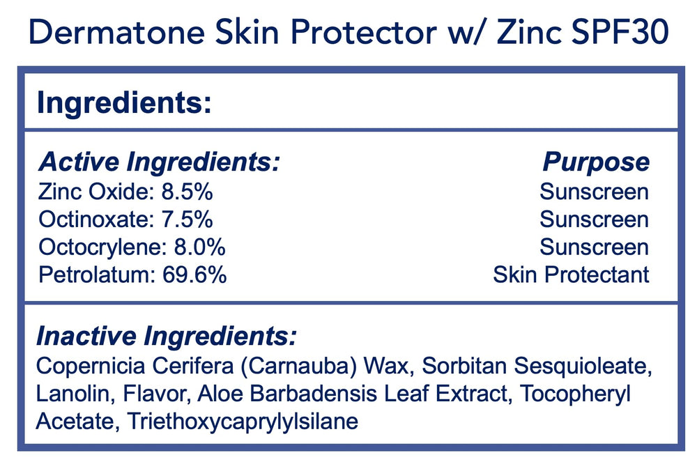 Dermatone SPF 30 zinc-oxide cream highlights clear sunscreen for sensitive skin on the go.