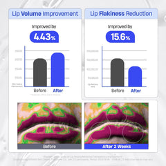 DERMATORY lip mask balm on-lips application showcasing glossy plump-look potential