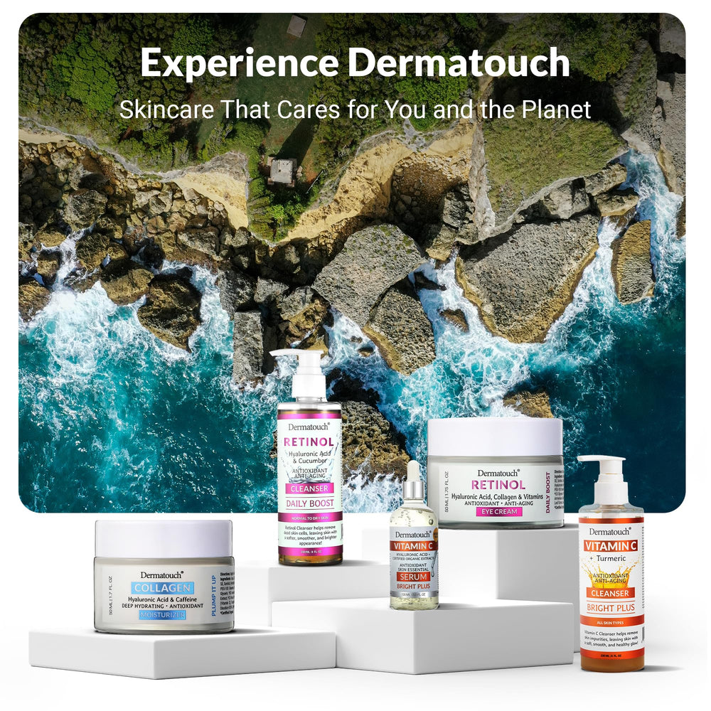 DERMATOUCH cleanser application image shows a simple daily routine for refreshed skin.