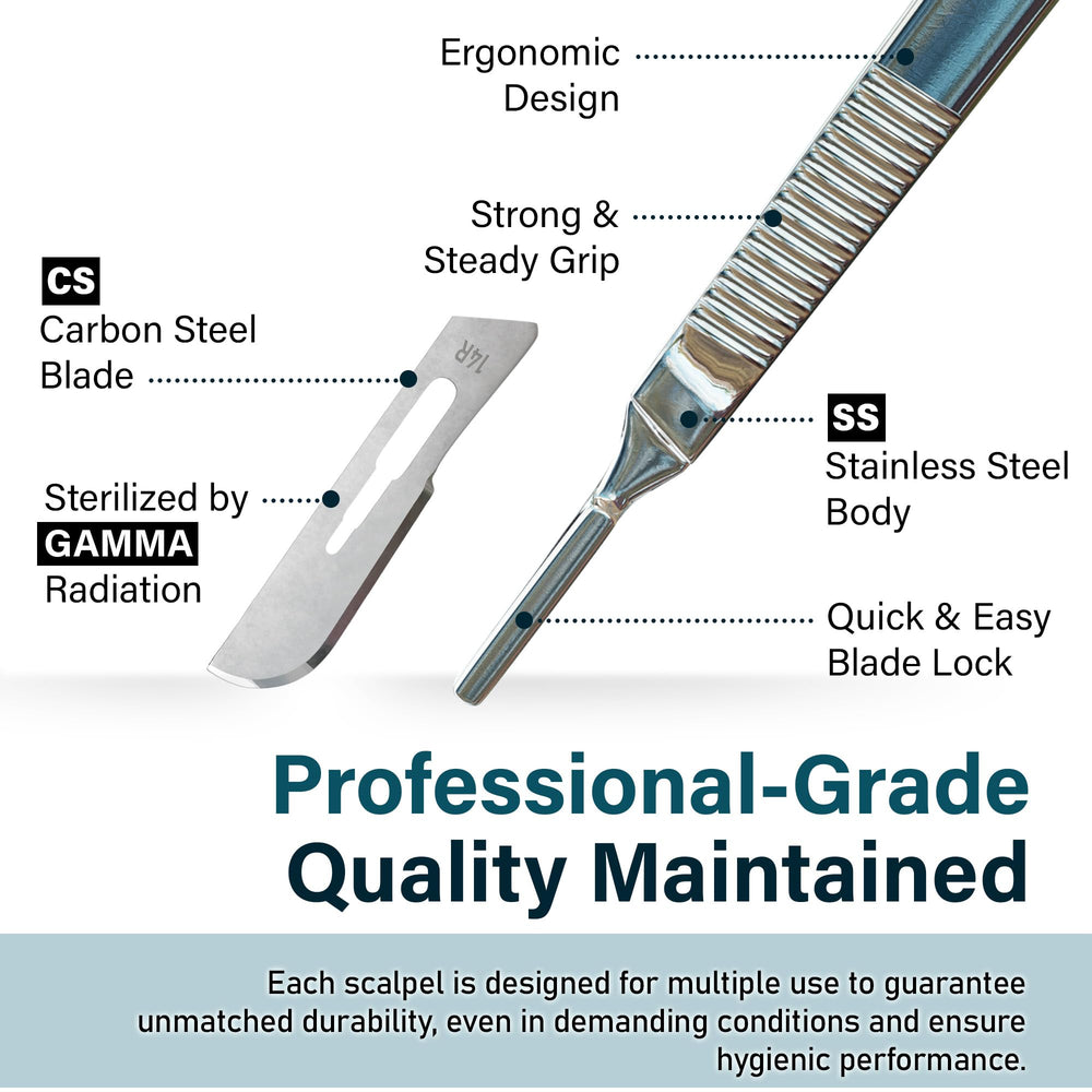 DermaTwist #3 dermaplane handle shown with 14R blade for ergonomic, controlled strokes.