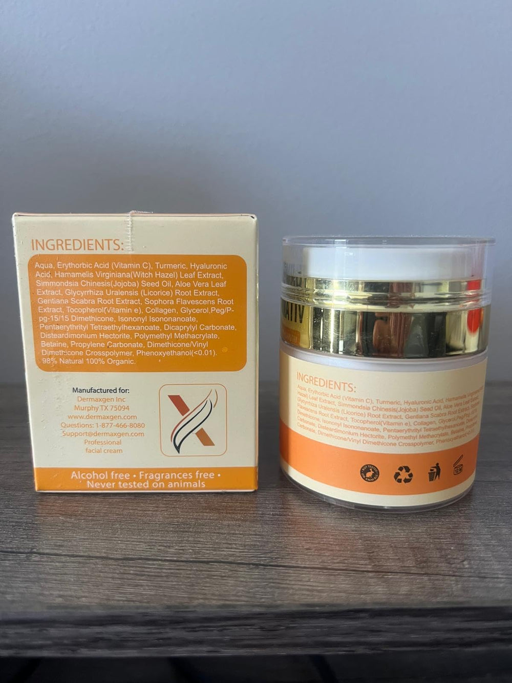 DERMAXGEN travel-friendly tube shown for compact skincare on the go