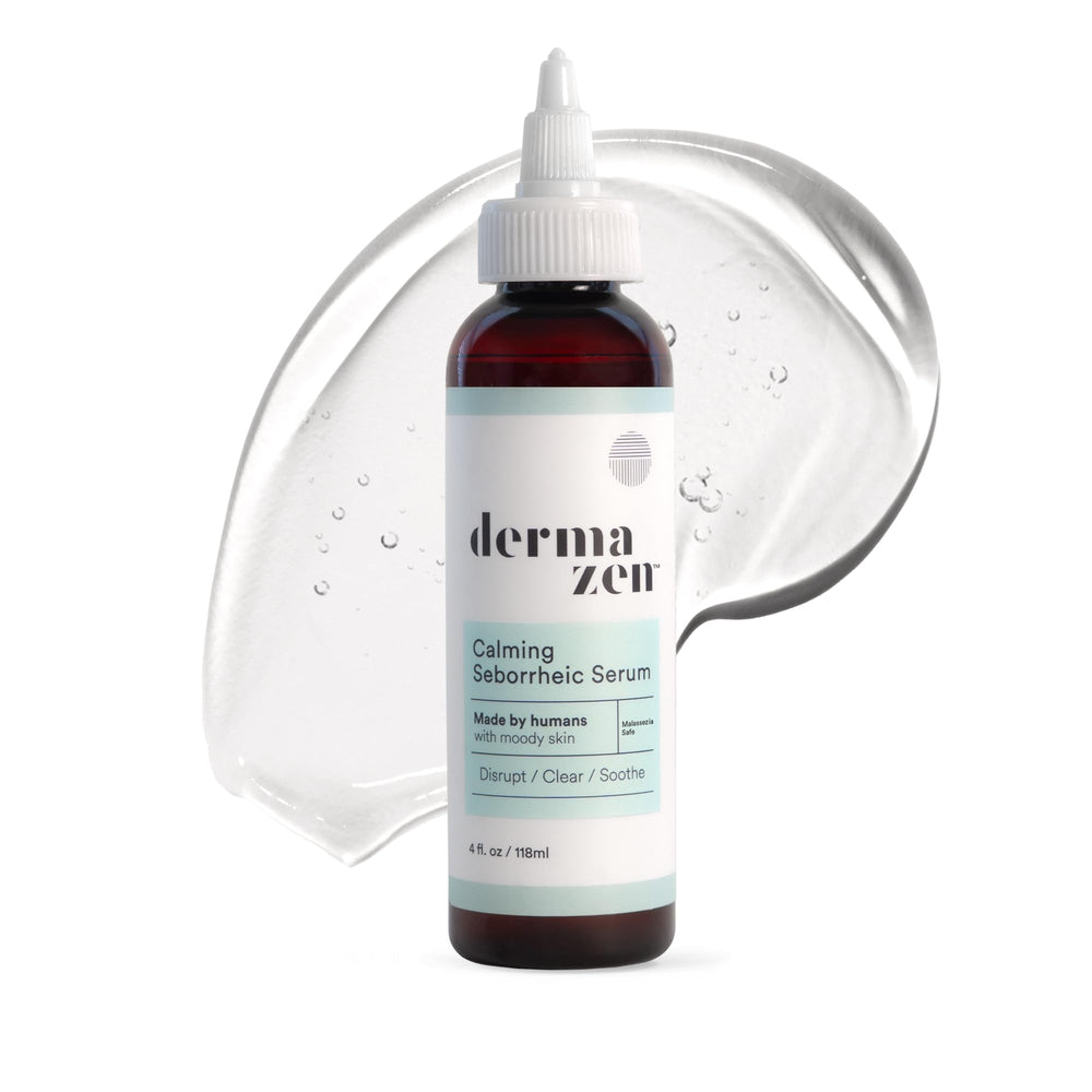 Dermazen Calming Serum dropper closeup showcases precise application for irritated skin