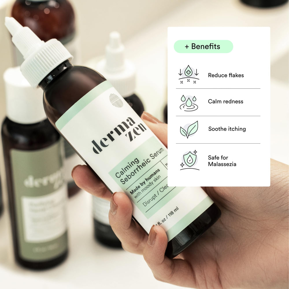 Dermazen Calming Serum scalp-relief-closeup conveys soothing relief during dull, itchy days