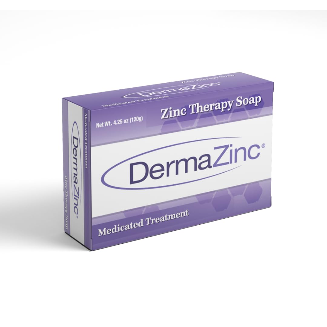 DermaZinc Therapy Soap with olive oil and shea butter supports a gentle, hydrated barrier