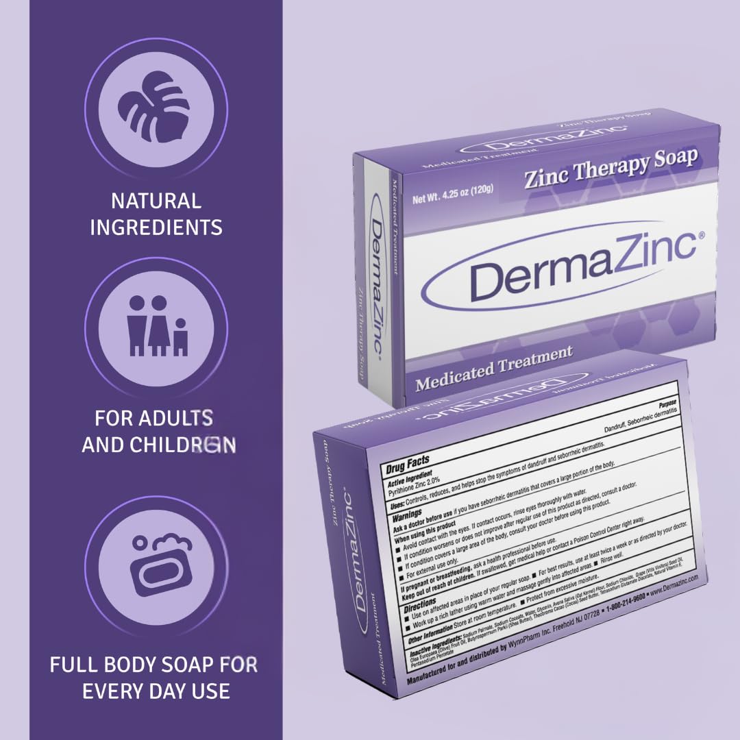 DermaZinc Therapy Soap three-pack packaging ready for ongoing skin care