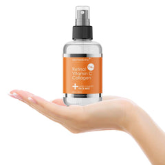Dermedicine hydrated skin closeup reveals plump, supple texture after misting.
