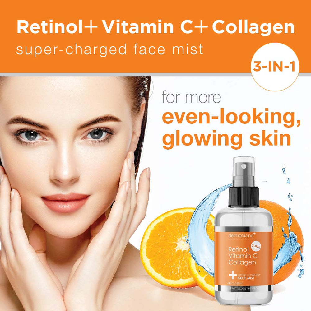 Dermedicine Vitamin C retinol collagen ingredients highlight brightening and anti aging care.