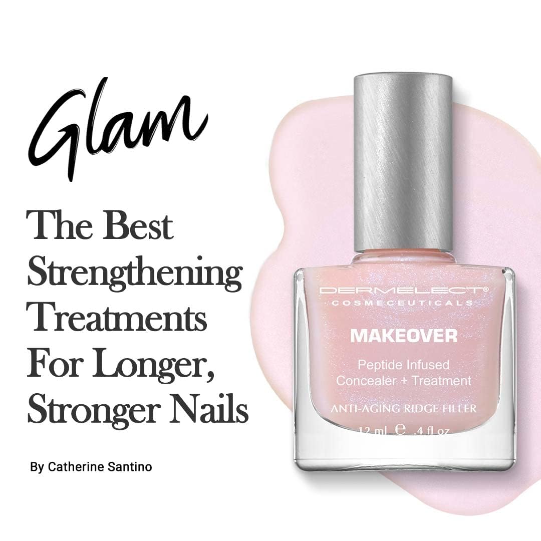 Dermelect Makeover Ridge Filler nails after demonstrates smoother texture and color.