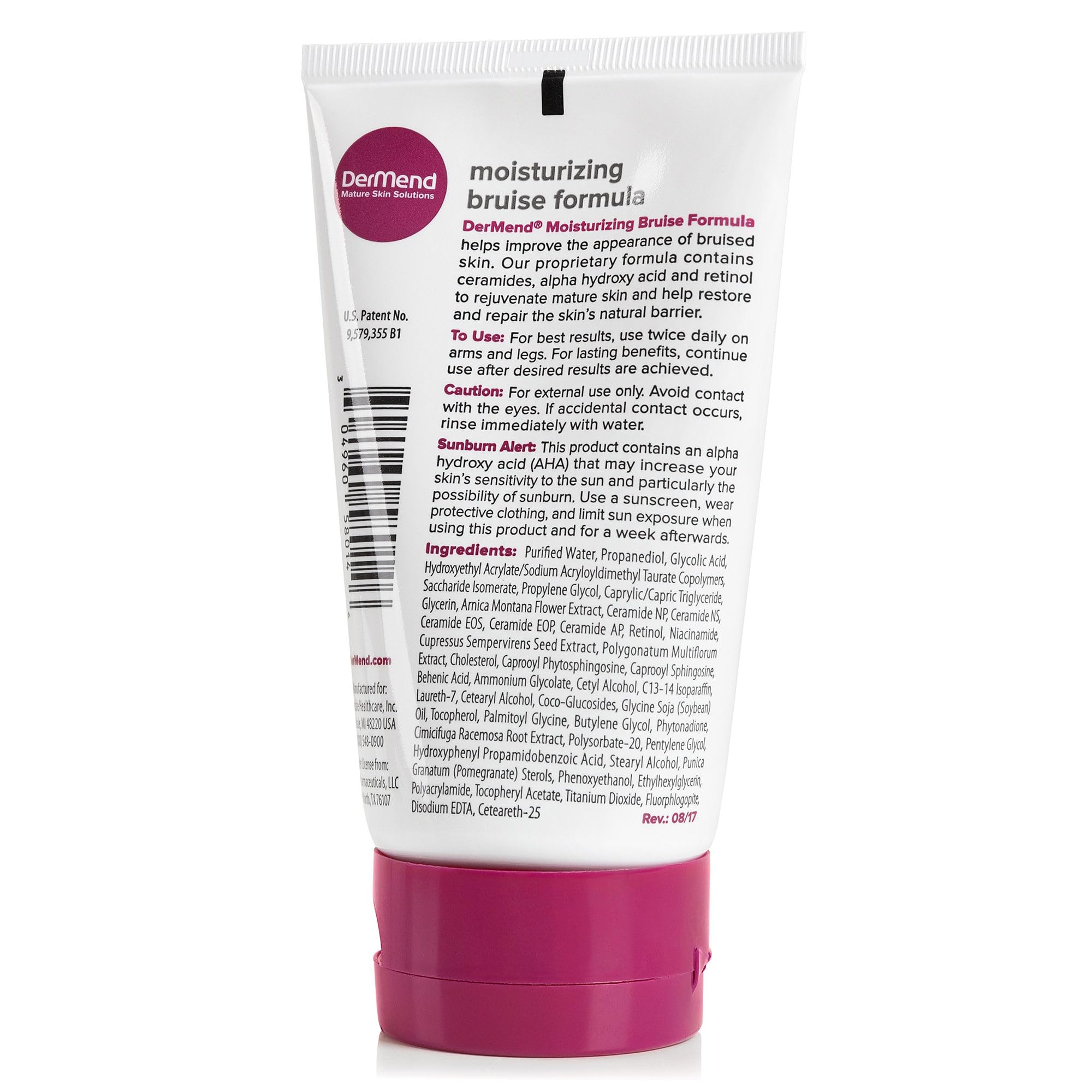 Dermend Arnica Bruise Cream hand-application image suggests convenient use on arms