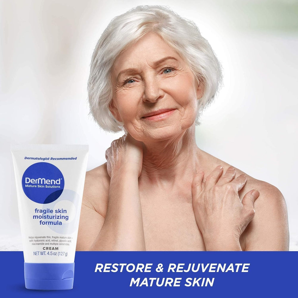 Dermend packaging featuring ceramides and nourishing ingredients for fragile skin