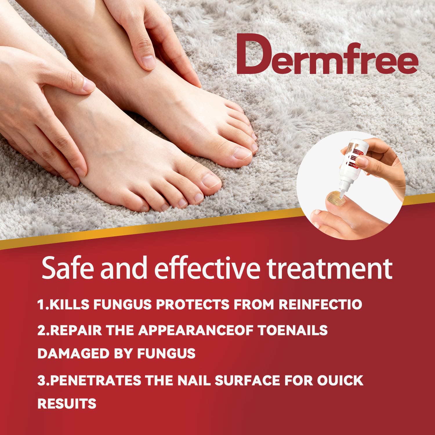 DERMFREE cuidado del periungueal, protege la piel alrededor.