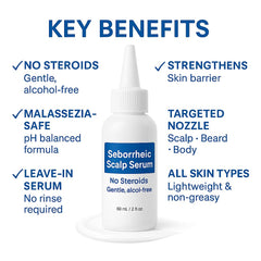 Dermgentle Seborrheic Scalp Serum application close-up showing gentle soothing