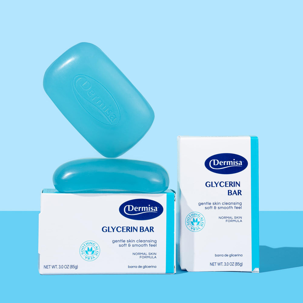 Dermisa Glycerin Bar lather image hints refreshing, clean feel after a wash.