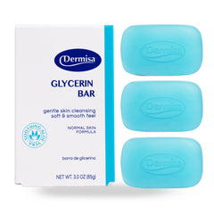 Dermisa Glycerin Bar close-up reveals gentle cleansing and hydrating lather for all skin types.