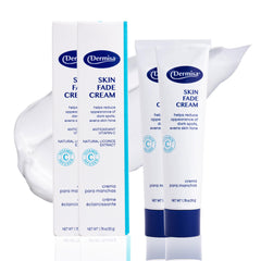 Dermisa Skin Fade Cream jar shows creamy texture for smooth, even skin.