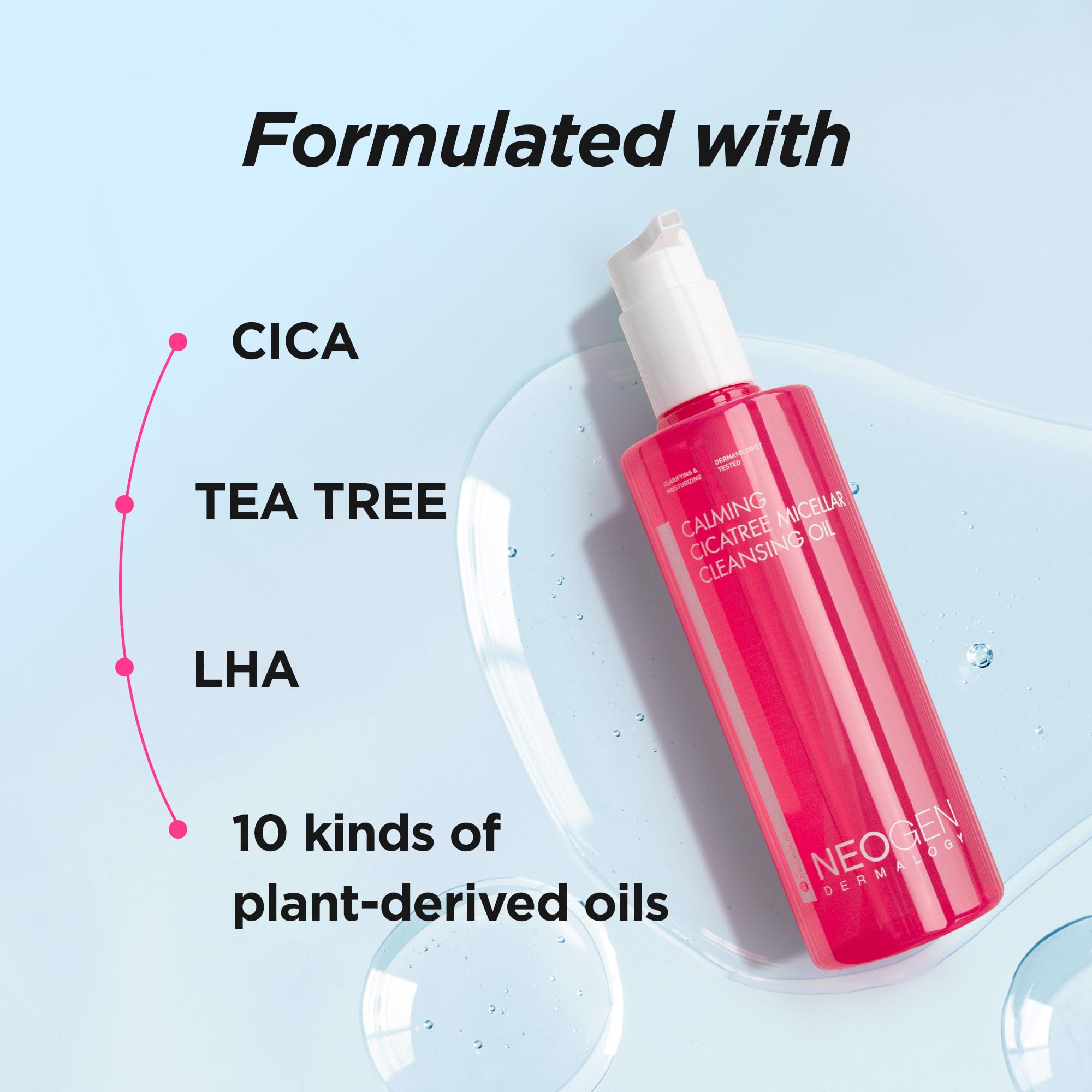 DERMALOGY by NEOGENLAB bottle demonstrates smooth dispense for comfortable cleansing.