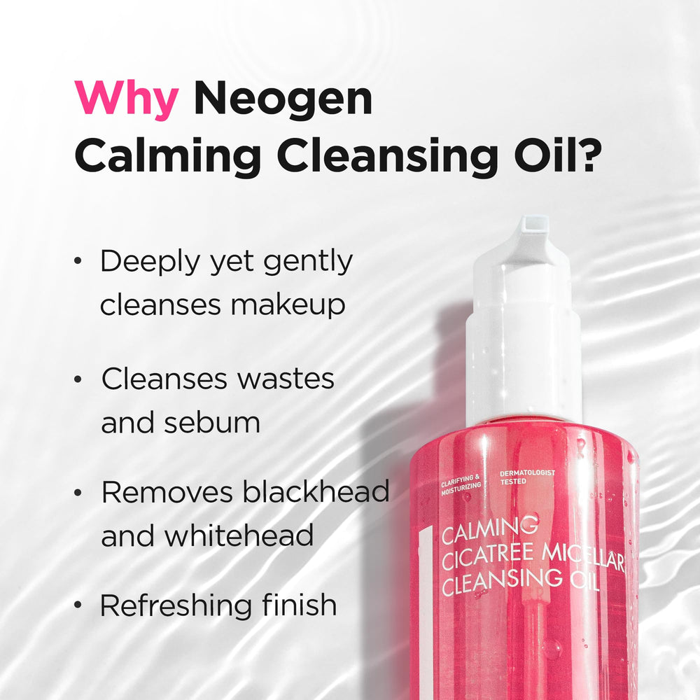 DERMALOGY by NEOGENLAB close-up shows micellar action dissolving heavy makeup without greasy residue.