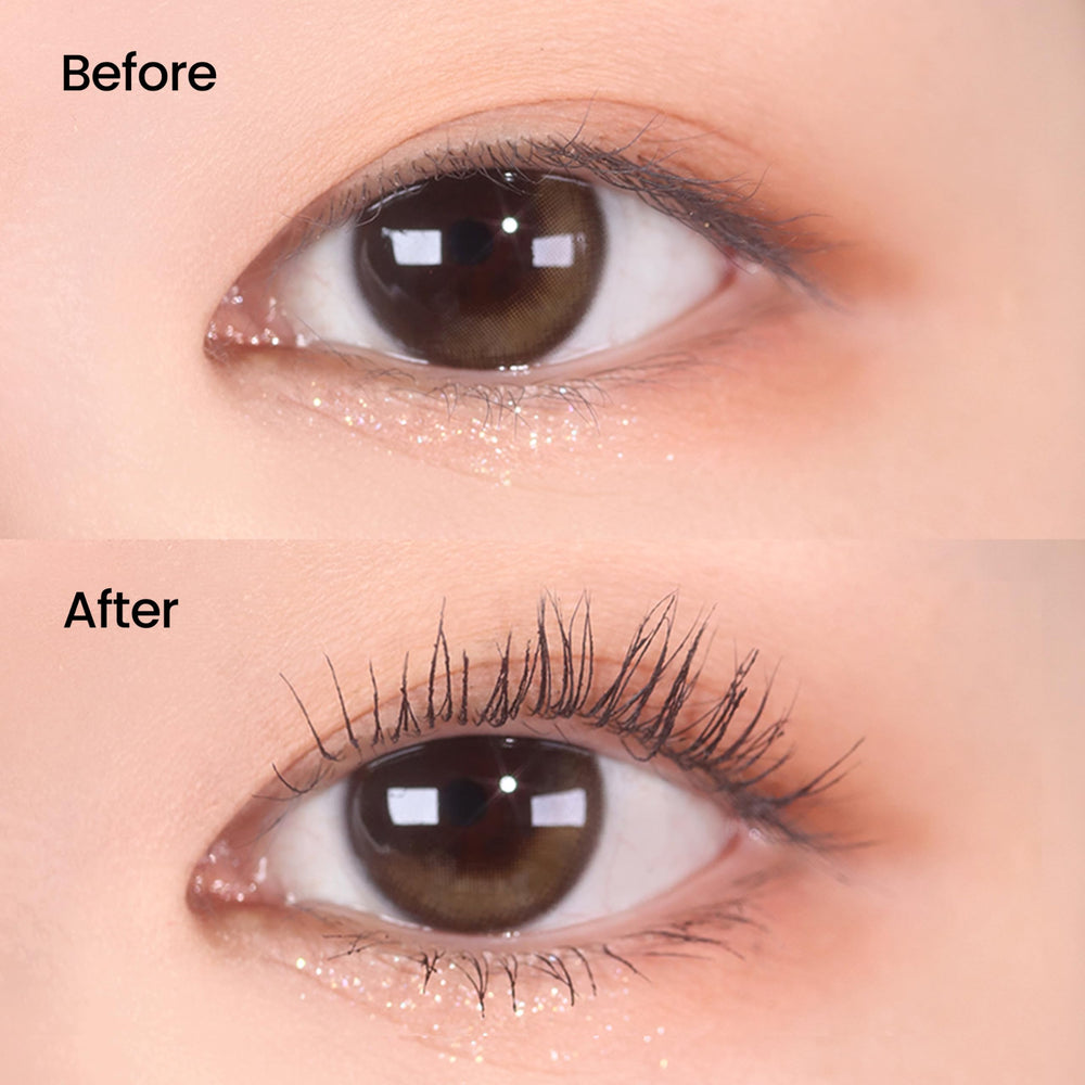 DERMALOGY NEOGEN Extra Slim Maxicara lash curl demonstration with lifted lashes.