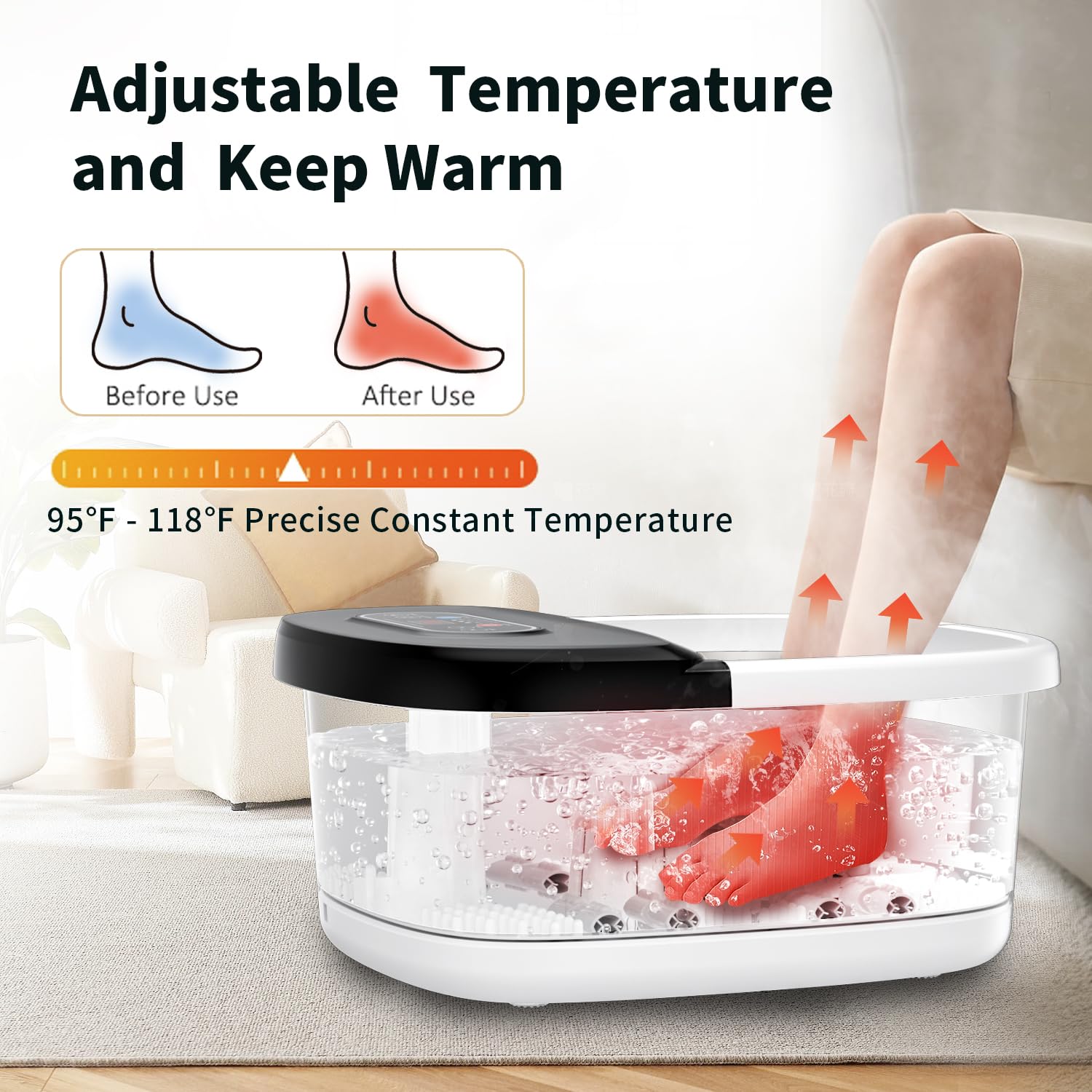 DermoPrime foot spa with Epsom salt support for joint comfort and relaxation