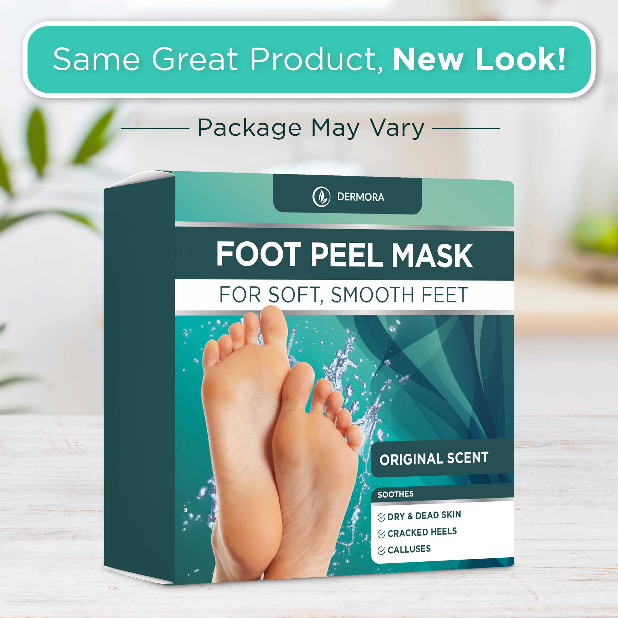 DERMORA Foot Peel Mask after 6–11 days reveals smoother heels and soles