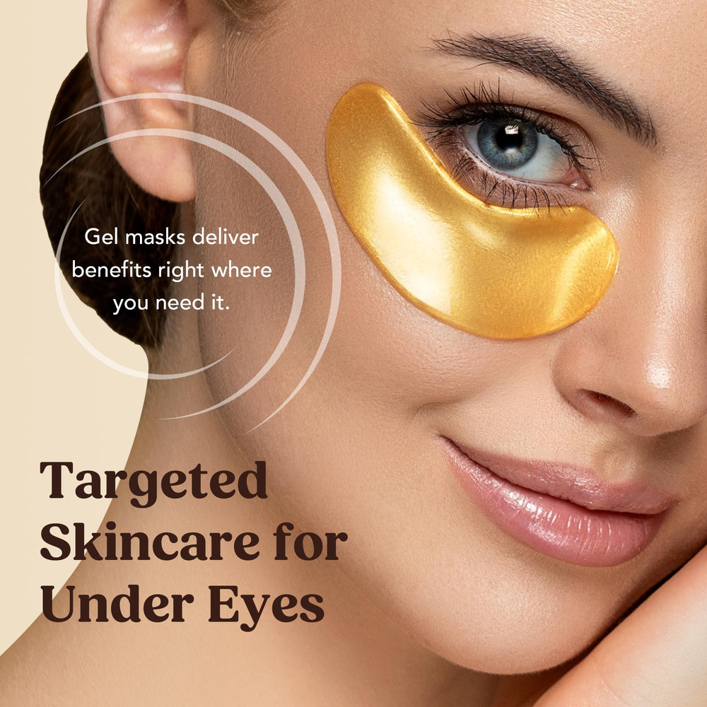 DERMORA Golden Glow Under Eye Patches with shimmering gold tones for a premium feel