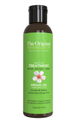 DermOrganic original argan oil leave-in bottle promotes smoother, shinier hair.