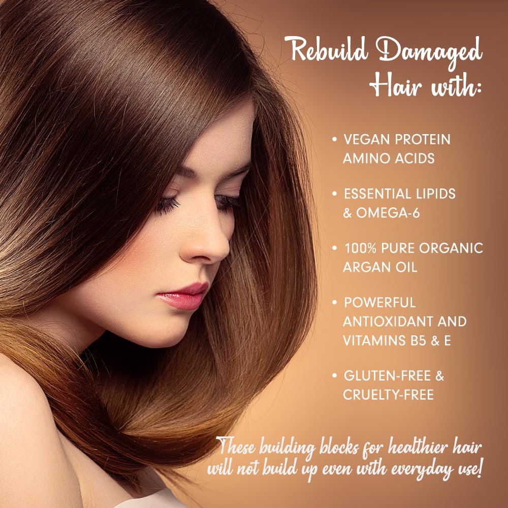 DermOrganic original argan oil leave-in hair-shine close-up showcases nourished, smooth strands.