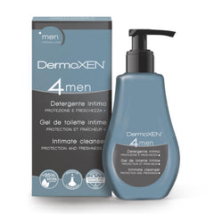 DERMOXEN 4Men bottle pour demonstrates menthol fresh cleansing for daily use