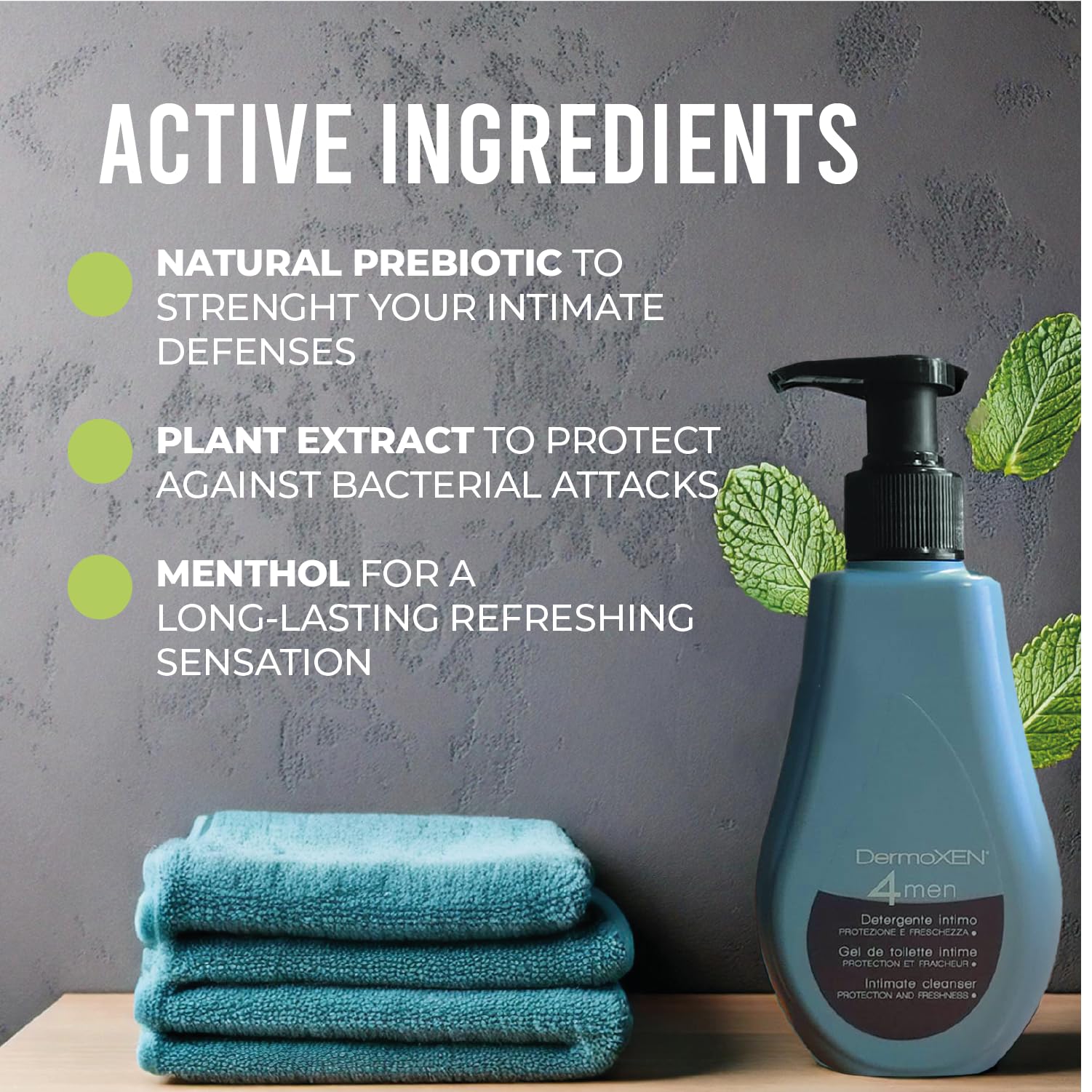 DERMOXEN 4Men menthol refreshment conveys cooling sensation after activity