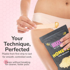 Dermwax WAXXED Honeyed Hard Wax Beads back-area waxing use