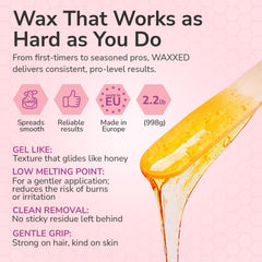Dermwax WAXXED Honeyed Hard Wax Beads melting action at low temperature