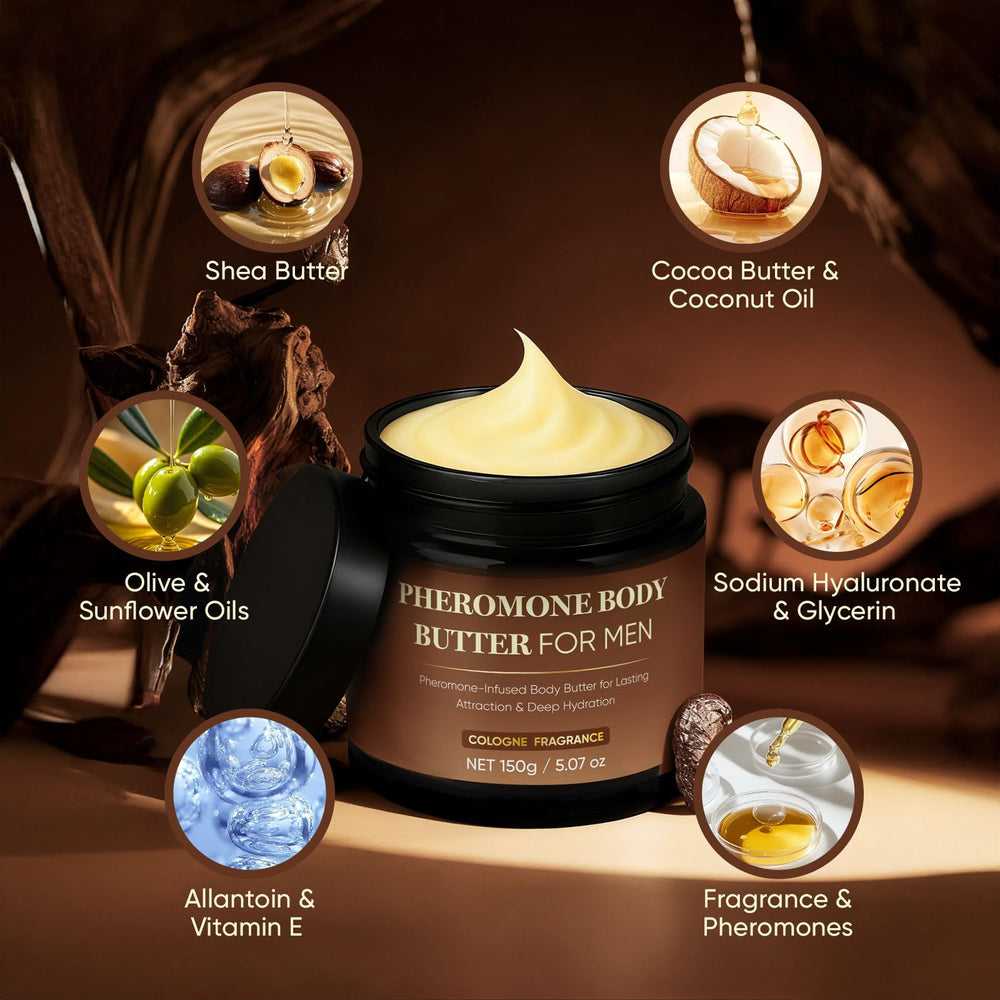 Derperzi body butter on skin close-up shows smooth, non-greasy absorption.