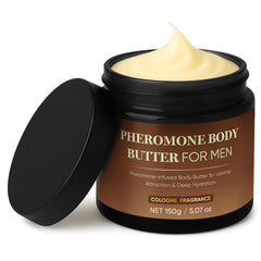 Derperzi pheromone body butter packaging demonstrates premium masculine care for daily routines.