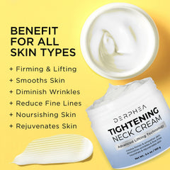 DERPHEA Neck Cream hydrating application yields soft, moisturized skin.